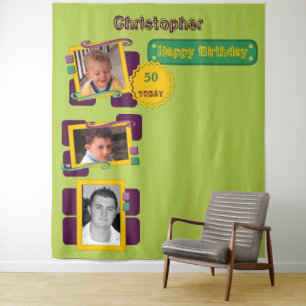 Om het even welke leeftijdfoto's 50e groene partij wandkleed
