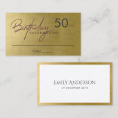 OM HET EVEN WELKE LEEFTIJDSEENVOUDIGE FAUX GEELD B VISITEKAARTJE (Voorkant / Achterkant)