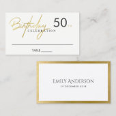 OM HET EVEN WELKE LEEFTIJDSEENVOUDIGE FAUX GEELD B VISITEKAARTJE (Voorkant / Achterkant)