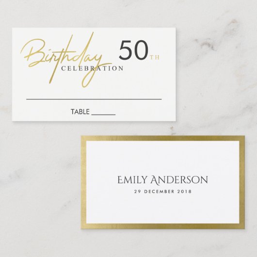 OM HET EVEN WELKE LEEFTIJDSEENVOUDIGE FAUX GEELD B VISITEKAARTJE (Voorkant / Achterkant)