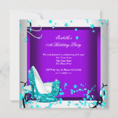 Om het even welke Occasionpartij Glitter Blauwgroe Kaart (Achterkant)