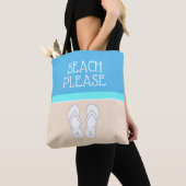 Om het even welke tekst Cute Monogramed Teenslippe Tote Bag (Dichtbij)