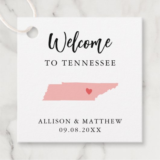 Om het even welke Tennessee Weddenschap Welkomstza Bedankjes Labels (Voorkant)
