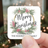 Om het even welke Waterverf van de Tekst Holly Gro Vierkante Sticker