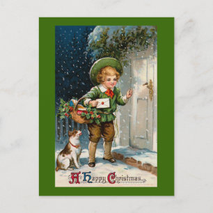 "Om het even wie Huis?" Vintage Kerstmis Feestdagenkaart