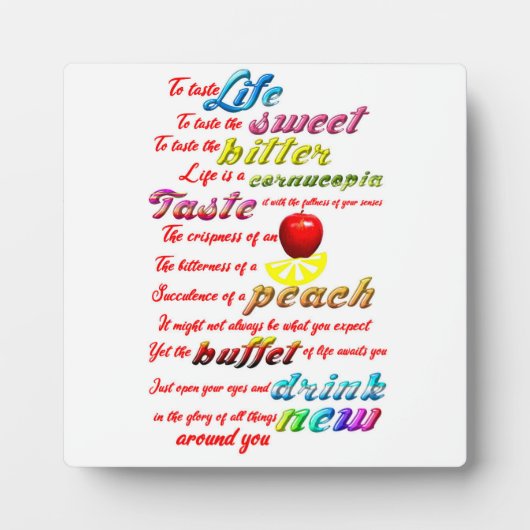 Om het leven te smaken fotoplaat (Voorkant)