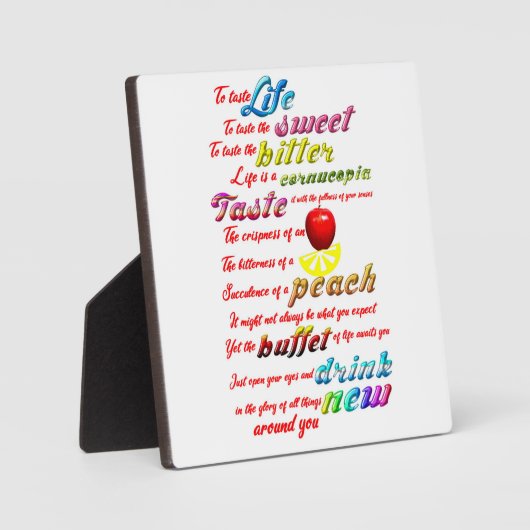 Om het leven te smaken fotoplaat (Voorkant)