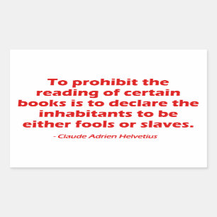 Om het lezen van bepaalde boeken te verbieden rechthoekige sticker