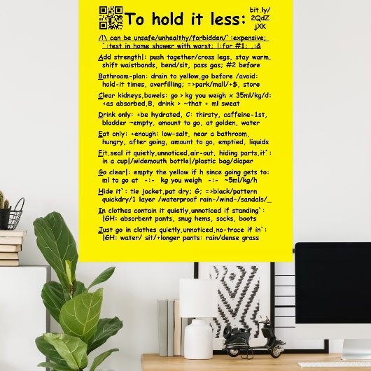 "Om het minder te houden" groot poster (Thuiskantoor)