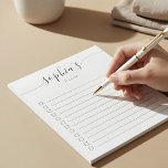 Om het Notitieblok van het Manuscript van de Lijst<br><div class="desc">Eenvoudig om Lijst met jouw naam en het manuscript te doen.</div>