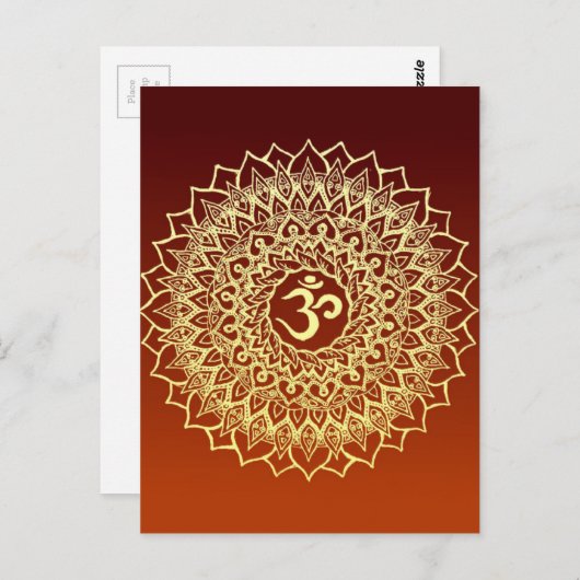OM HINDU SYMBOOL BRIEFKAART (Voorkant / Achterkant)