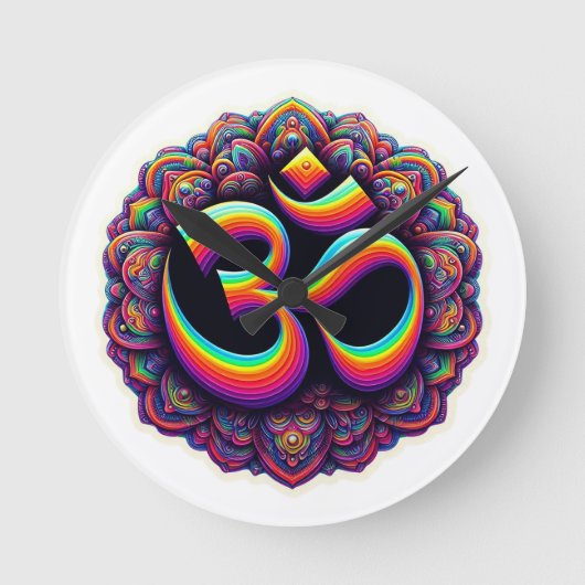Om Hindu Symbool Muur Klok (Voorkant)