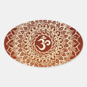 OM HINDU SYMBOOL OVALE STICKER (Voorkant)