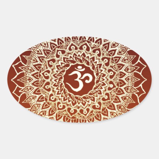 OM HINDU SYMBOOL OVALE STICKER (Voorkant)