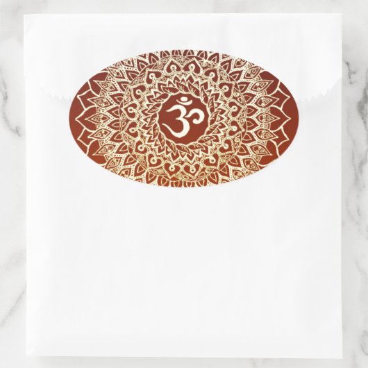 OM HINDU SYMBOOL OVALE STICKER (Tas)