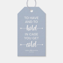 Om hoesje te hebben en vast te houden, krijg je ee cadeaulabel