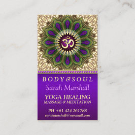 OM Holistic Royal Paars+Green Peacock Mandala Visitekaartje