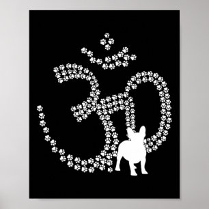 Om Hondenpoten Franse Bulldog Yoga Aum Ohm Symbool Poster