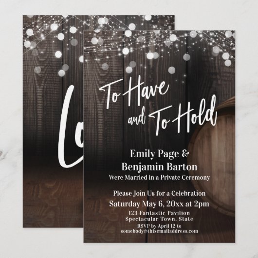 Om houten wijnvat en lichten te hebben en te houde kaart (Voorkant / Achterkant)