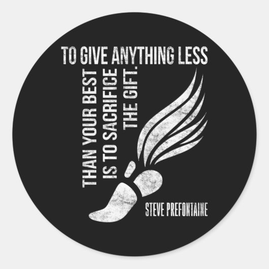 Om iets minder dan beste Prefontaine te geven Ronde Sticker (Voorkant)