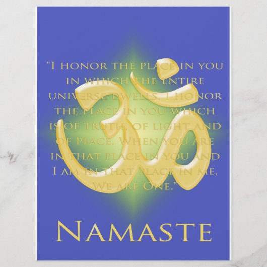 Om in Blauw & Goud - Namaste Flyer (Voorkant)