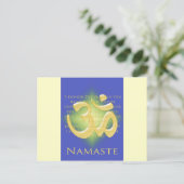Om in Blue & Gold - Namaste Briefkaart (Staand voorkant)