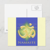Om in Blue & Gold - Namaste Briefkaart (Voorkant / Achterkant)