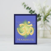 Om in Blue & Gold - Namaste Briefkaart (Staand voorkant)