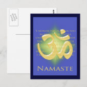 Om in Blue & Gold - Namaste Briefkaart (Voorkant / Achterkant)