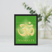 Om in Green & Gold - Namaste Briefkaart (Staand voorkant)