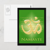 Om in Green & Gold - Namaste Briefkaart (Voorkant / Achterkant)