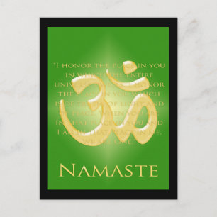 Om in Green & Gold - Namaste Briefkaart