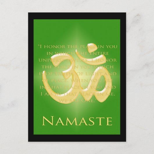 Om in Green & Gold - Namaste Briefkaart (Voorkant)