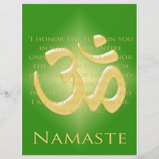 Om in Green & Gold - Namaste Flyer (Voorkant)