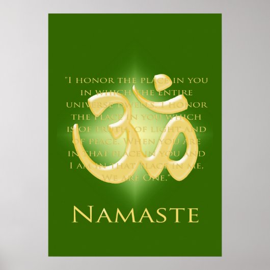 Om in Green & Gold - Namaste Poster (Voorkant)