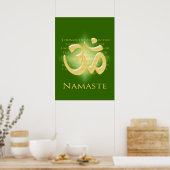 Om in Green & Gold - Namaste Poster (Keuken)