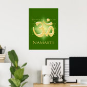 Om in Green & Gold - Namaste Poster (Thuiskantoor)
