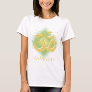 Om in Green & Gold - Namaste T-shirt