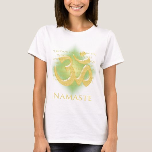 Om in Green & Gold - Namaste T-shirt (Voorkant)