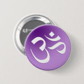Om, in het Paars en wit Ronde Button 5,7 Cm (Voorkant /achterkant)