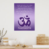Om in Purples - Namaste Poster (Keuken)