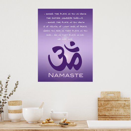 Om in Purples - Namaste Poster (Keuken)