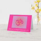 Om, in roze en sinaasappel kaart (Gele Bloem)