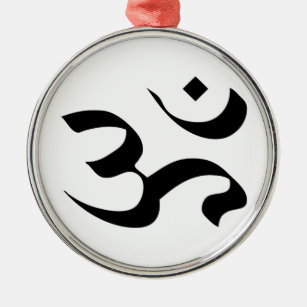 Om in Sanskrit 2 Metalen Ornament