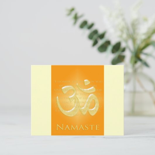Om in Sinaasappels en goud - Namaste Briefkaart (Staand voorkant)