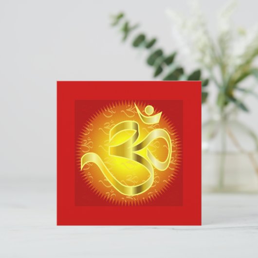 Om in Sinaasappels en goud - Namaste Kaart (Staand voorkant)