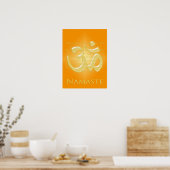 Om in Sinaasappels en goud - Namaste Poster (Keuken)