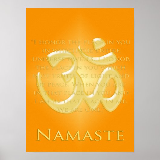 Om in Sinaasappels en goud - Namaste Poster (Voorkant)
