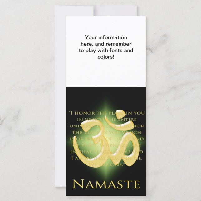 Om in zwart en goud - Namaste (Voorkant)