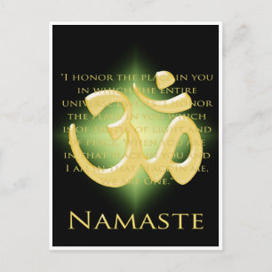 Om in zwart en goud - Namaste Briefkaart